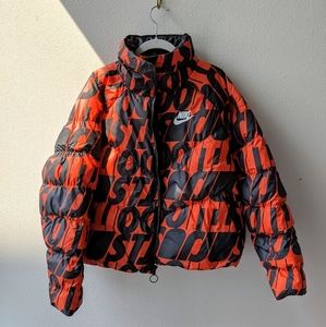 Nike Orange And Black Puffer Jacket M 